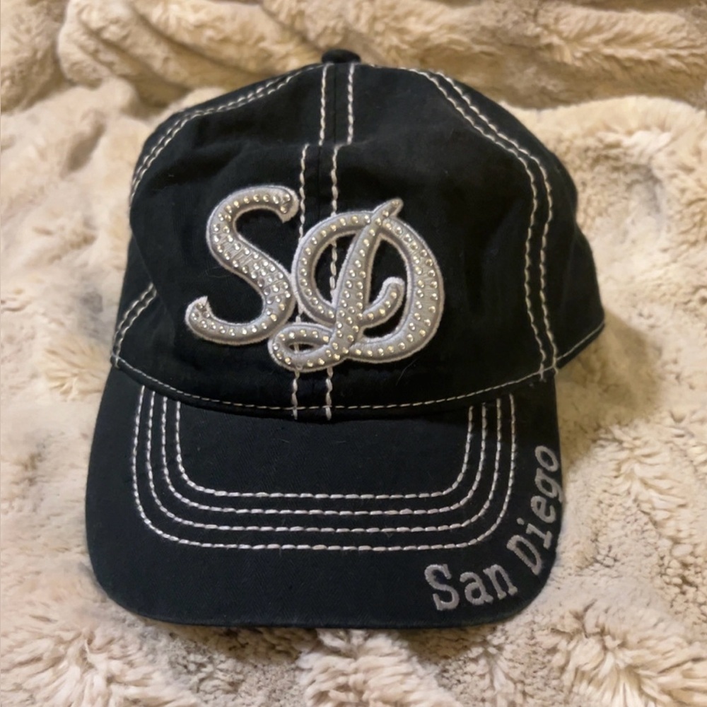 San Diego | Women’s Black Hat Cap Embellished Logo Accessory